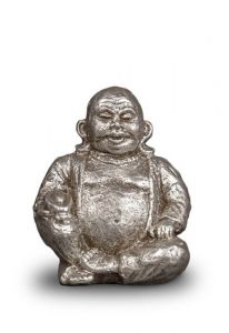 Mini urne en céramique en forme de Bouddha argent